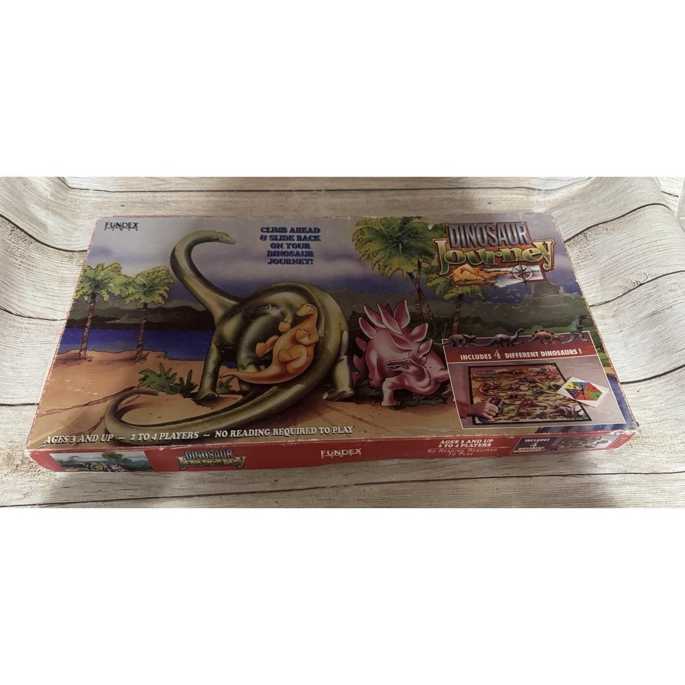 Vintage 1993 FUNDEX Dinosaur Journey Jurassic Board Game Misprint? NO READING